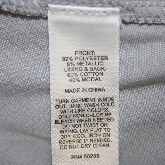 Express Top Sz M Gray Embroidered Lined Tank Metallic Polyester Top - Picture 11 of 14